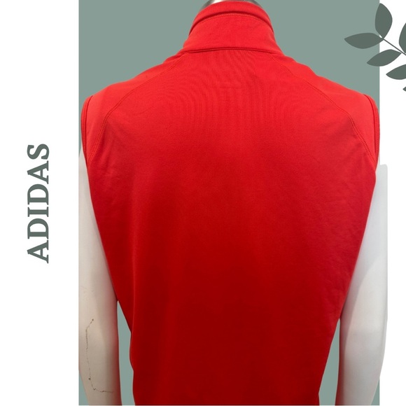 Adidas Women’s Red Coral Sleeveless Golf Tech Wind Vest Jacket Size Medium - Picture 6 of 7